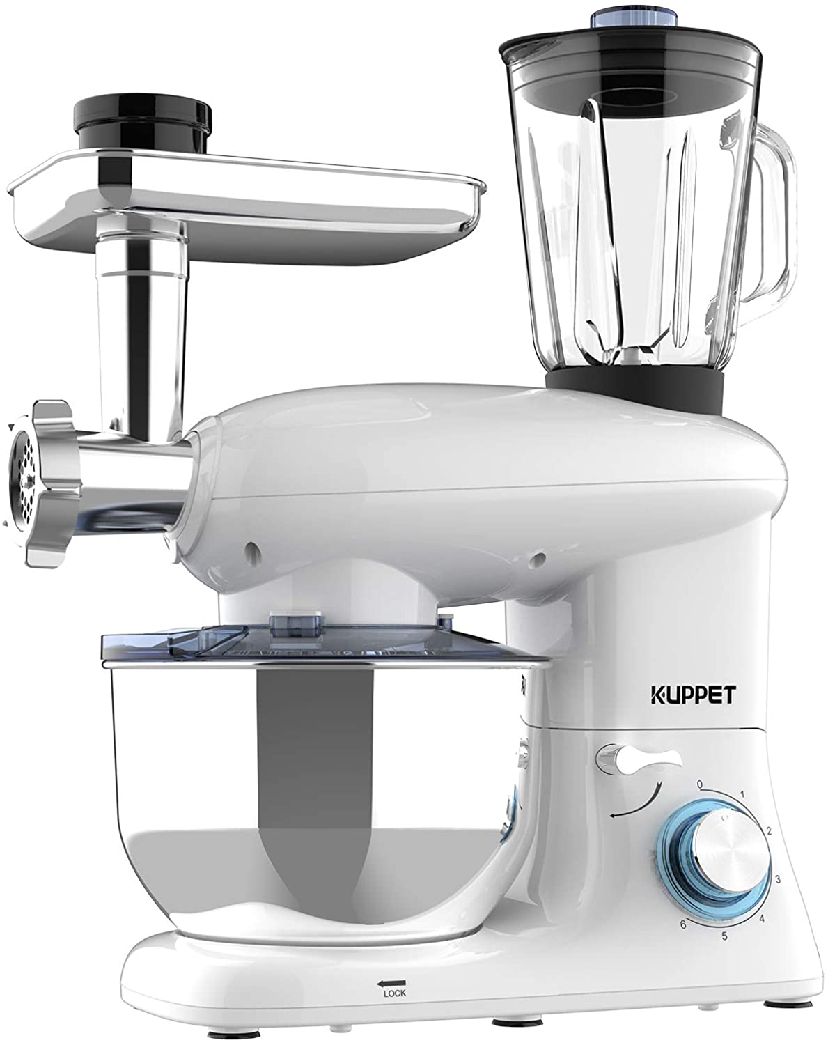 KUPPET 3 in 1 Stand Mixer, 6 Speed Electric Mixer, Tilt Head Kitchen