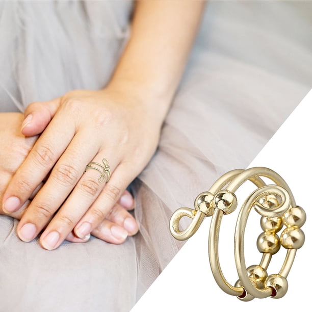 Anillos para mujeres, regalos para mujeres que ahuyentan la ansiedad, cuentas antiestrés, ansiedad para hijas, con cuentas antiestrés, regalo para mujeres y niñas, el anillo