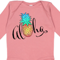 thumbnail image 4 of Inktastic Aloha- in cursive with pineapple rainbow colors Boys or Girls Long Sleeve Baby Bodysuit, 4 of 5
