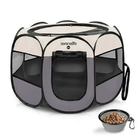 UPC: 0842893138510 | SereneLife 8-Panel Cat Dog Large Portable Foldable Pet Tent and Exercise Playpen