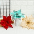Veeogra Christmas Decorations,25cm Christmas Flower Golden Red