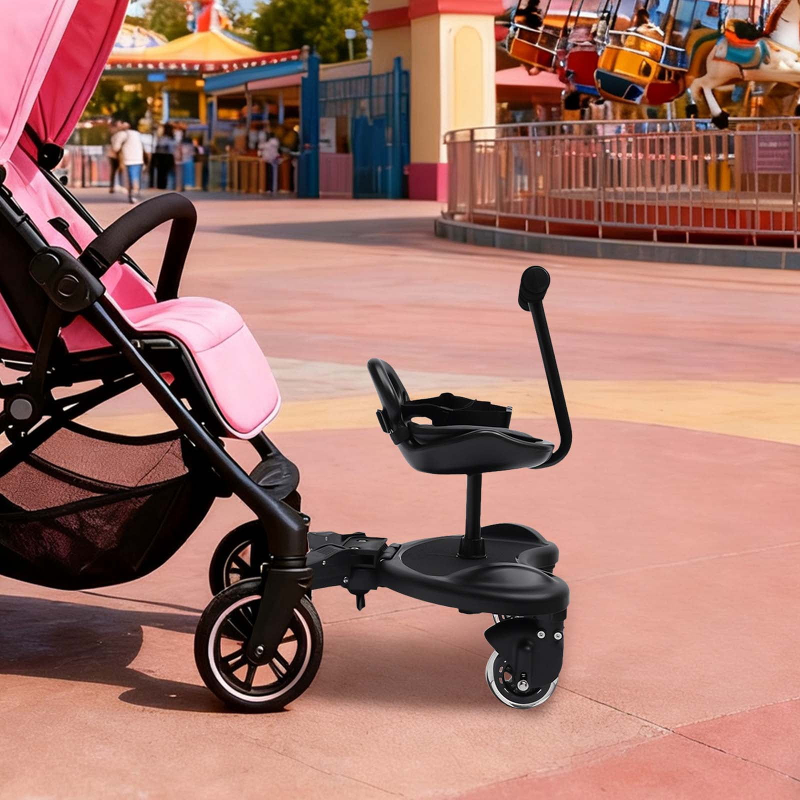 Miumaeov Universal 2-in-1 Stroller Board,Buggy Board Suitable for 2 to 6 Years 25 Kg Maximum Load,Toddler Stroller Attachment Step Stand Ride-On Pedal