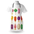 thumbnail image 3 of Lantern Apron Chinese Celebration Asian Culture Far East New Year Cartoon Style Festival Tassels, Unisex Kitchen Bib Apron with Adjustable Neck for Cooking Baking Gardening, Multicolor, by Ambesonne, 3 of 3