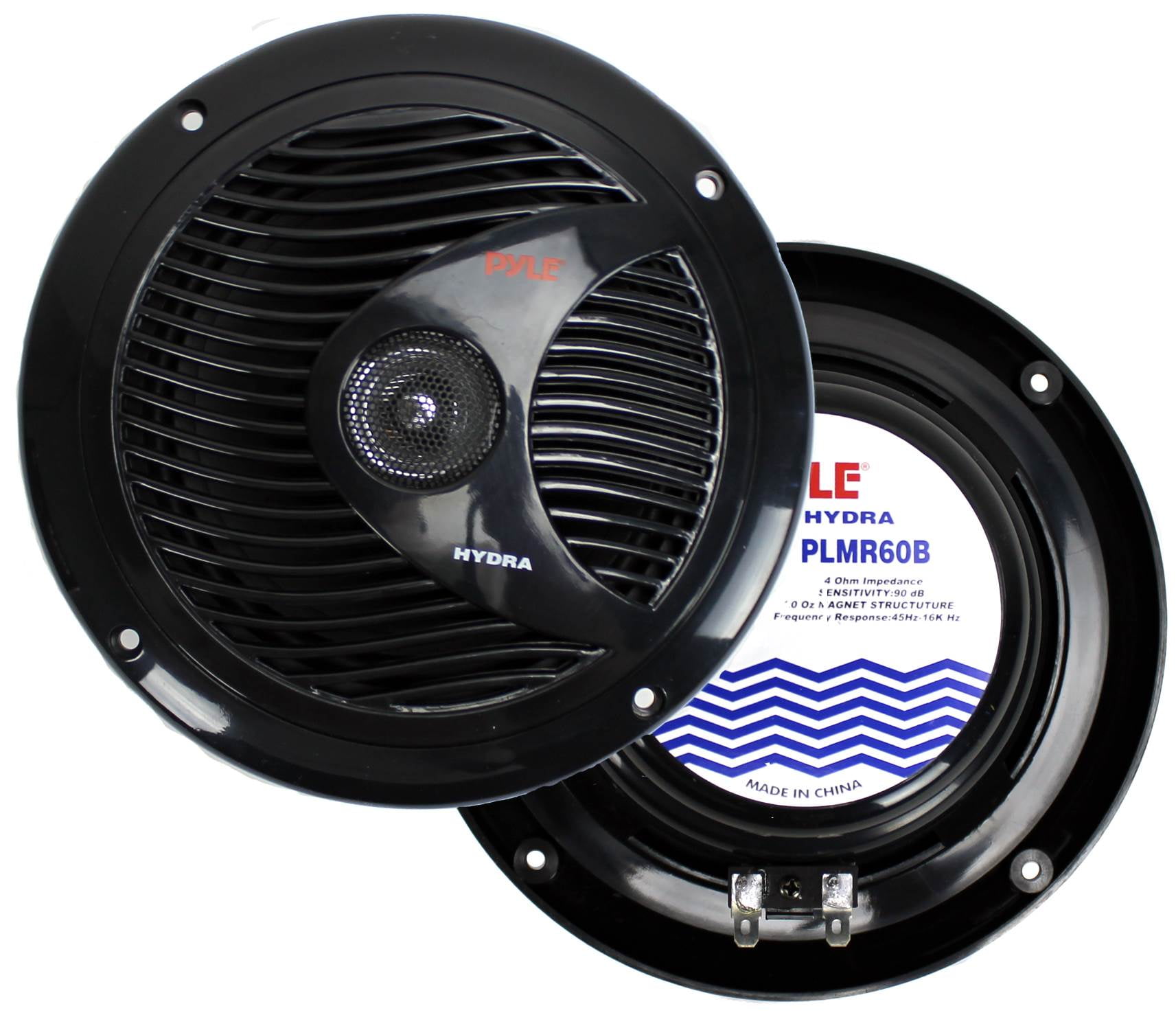 Pair Pyle PLMR41B 4-Inch 100 Watt Dual Cone Waterproof Marine Speakers 