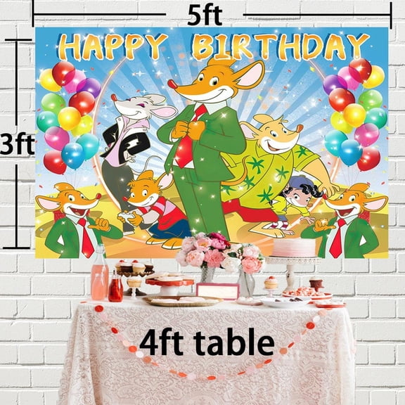 Geronimo Stilton Backdrop Banner Party Supplies Poster Movie Theme Background for Photography Kids Birthday Decorations