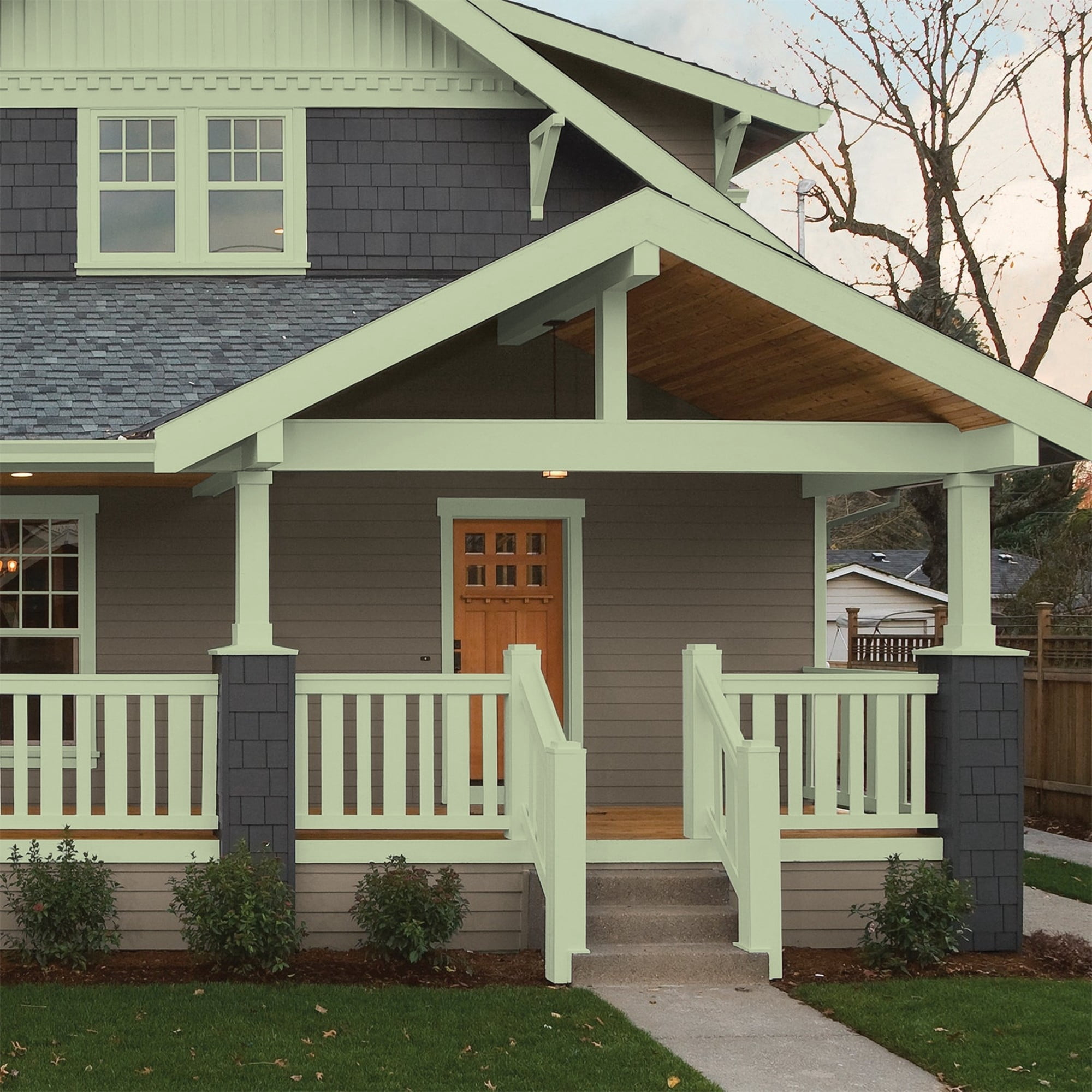 Glidden One Coat Quaking Grass / Green Semi-Gloss Exterior Paint with Primer, 1 Gallon
