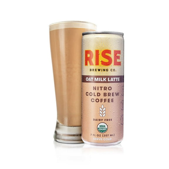 Pack of 12, Rise Brewing Co Oat Milk Latte Nitro Cold Brew, 7 fl oz