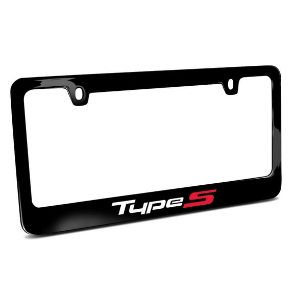 iPick Image for Acura Type-S Logo in UV LED Printed on Black Metal License Plate Frame, Official Licensed