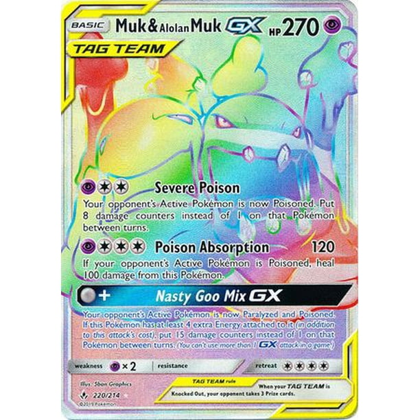 Pokemon Unbroken Bonds Muk Alolan Muk Tag Team GX #220 Walmart com