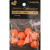 Orange Ribbed Wood Beads-460080034