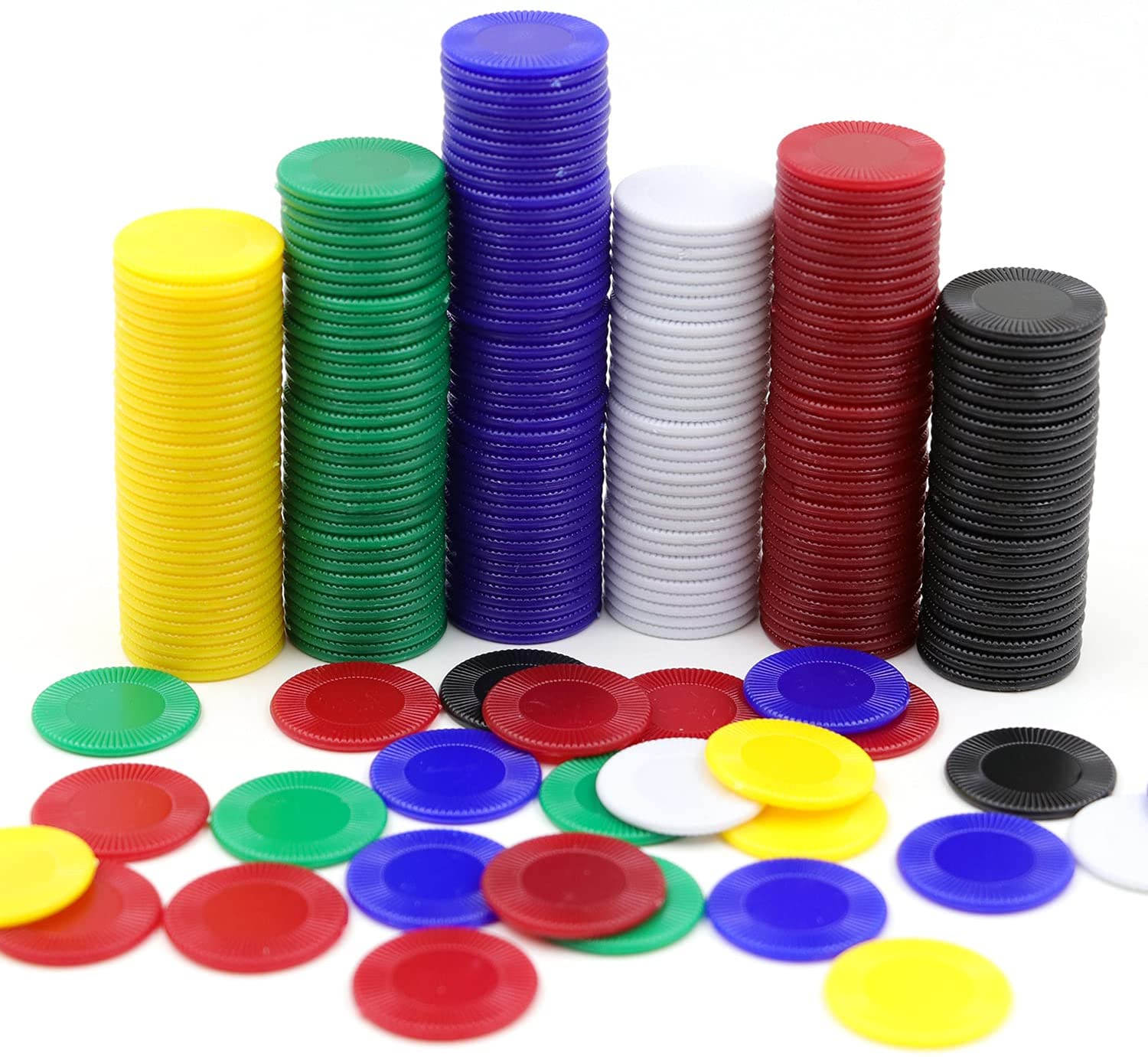 600 Stacking Pieces Colored Counting Math Chips Fun Educational Teaching Aids 
