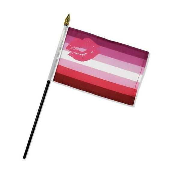 Lipstick Lesbian 4x6in Stick Flag
