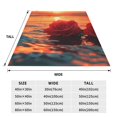 thumbnail image 3 of Fuzoiu Romantic Roses Sunset Ocean Print Ultra-Soft Micro Fleece Blanket,All Seasons Flannel Throw, Lightweight Blanket for Bed, Sofa, Couch, Movie Night, Camping, and Travel-40"x30", 3 of 7