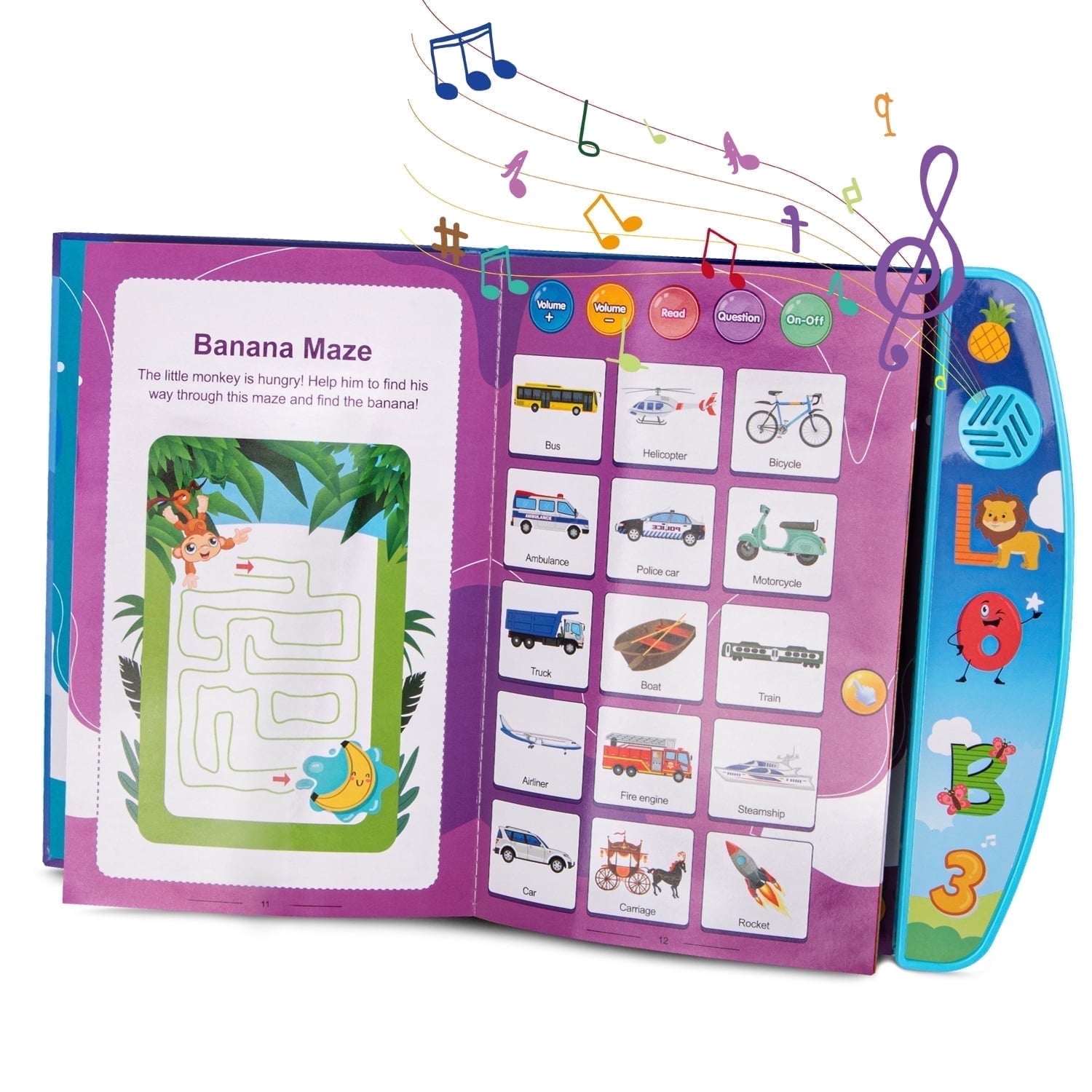 Xueyu Interactive Sound Book for Toddlers, Touch and Learn Alphabet with Letters, Shapes, and Sounds, Educational Toy for Kids Ages 1-5