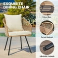 thumbnail image 3 of AVAWING Patio Bistro Dining Chairs Set of 4, Outdoor Wicker Chairs with Waterproof Cushions, White, 3 of 7