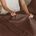 thumbnail image 6 of CGK Linens 4-Piece Ultra Soft & Comfy Hotel Luxury Sheet Set - Full Size Cooling Bed Sheet Fits 8"-16" Mattresses, Brown, 6 of 7