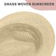 thumbnail image 4 of Sombrero de paja de jazz con hebilla de cuero para hombres y mujeres, con circunferencia de 56-58 cm, sombrero para el sol, protector solar, sombrero de playa, sombrero para el sol, 4 of 5