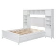 thumbnail image 6 of Harper & Bright Designs Full Size Platform Bed with All-in-One Cabinet and Storage Shelf, Wooden Full Bed Frame with 4 Drawers and Sockets, White, 6 of 12
