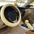 thumbnail image 4 of 3Pcs/set Car Warm Plush Steering Wheel Cover Gear Shift Handbrake Shell Sleeve Universal Fitting, 4 of 9