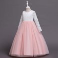 thumbnail image 4 of HBYJLZYG Tulle Dress, Children Dress Crew Neck Lace Long Sleeve Ankle Length Princess Dresses For Girls 3-12 Years, 4 of 9