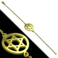 thumbnail image 2 of Stainless Steel Yellow Gold-Tone Jewish Star of David Chain Bracelet, 7", 2 of 3