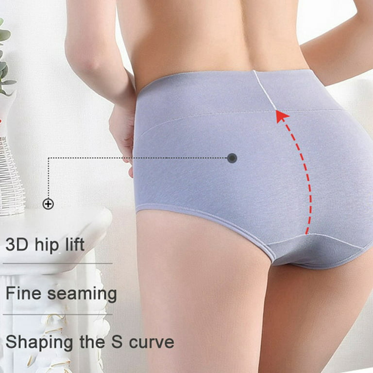 3-Pack High Waisted Women Cotton Panties Soft Full Coverage Briefs Tummy  Control Panty Underpants Stretch Briefs 