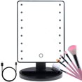 thumbnail image 1 of YUIEE Miroir de Maquillage Éclairé par LED avec 16 Lumières LED Écran Tactile Luminosité Réglable Rotation 180 Batterie USB Double Charge Comptoir Cosmétiques pour Mères Femmes Adolescentes Filles Juniors, 1 of 4