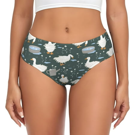 Womens Underwear - Cartoon Flower Cute Duck No Show Seamless Underwear for Women  Soft Stretch Womens Panties  Hipster Ladies Panties Bikini Underwear Briefs