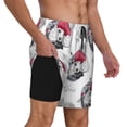 thumbnail image 2 of Logiee Cute Poodle Dog Print Men's Swim Trunk,Quick Dry Board Shorts ,Men's Swim Trunks with Compression Liner, Bathing Suits with Pockets-Medium, 2 of 6