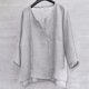 thumbnail image 2 of Designer Spring Summer Men's Casual Cotton Linen Solid Color Long Sleeve Shirts Loose Stand Collar Shirts 4XL, 2 of 5