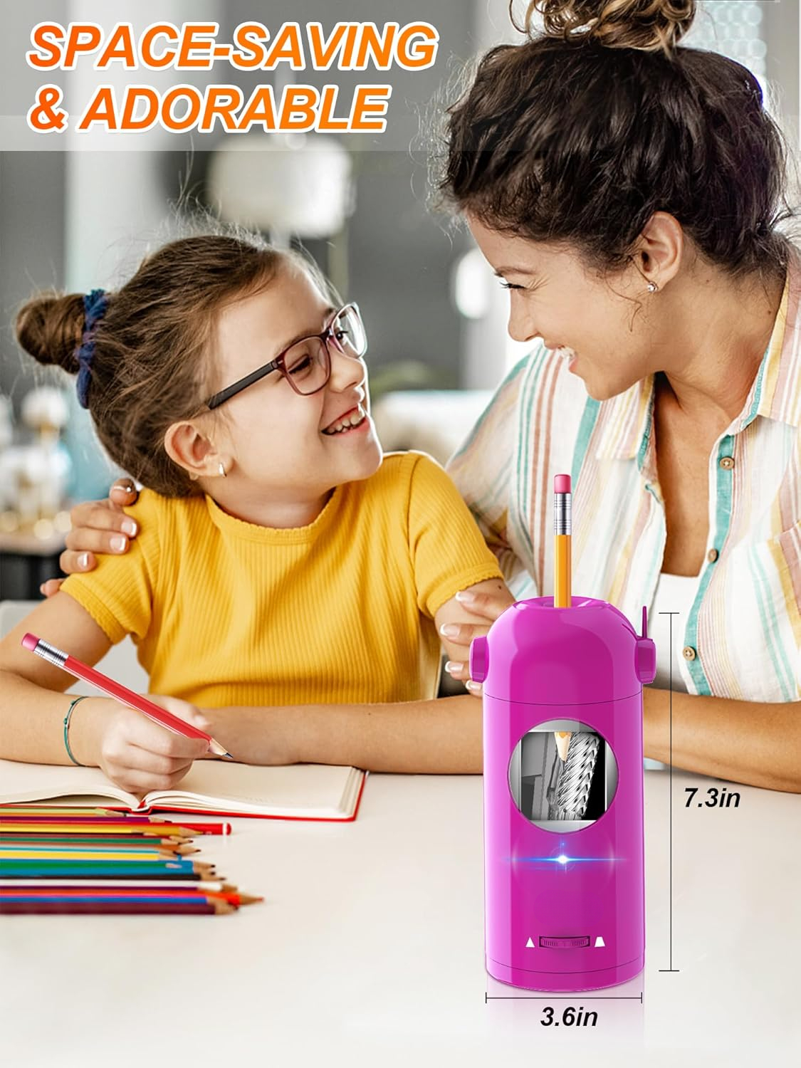 Electric pencil sharpener, fully automatic robotic pencil sharpener, suitable for 7-11.5mm pencils