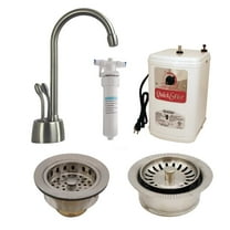 Westbrass Develosah 9" 2-Handle Hot & Cold Water Faucet with Filter and Disposal Trim, Satin Nickel