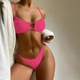 thumbnail image 6 of 1 Set Women Swimsuit Set Solid Color Spaghetti Strap Hollow Out Backless High Waist Soft Quick Dry Lady Bechwear Bathing Suit Bikini Set, 6 of 7