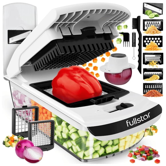 Fullstar Vegetable Chopper & Mandoline Slicer - Julienne Cutter Dicer Grater for Food Veggie Onion Cucumber Tomato Salad Potato Cheese - Kitchen Esse
