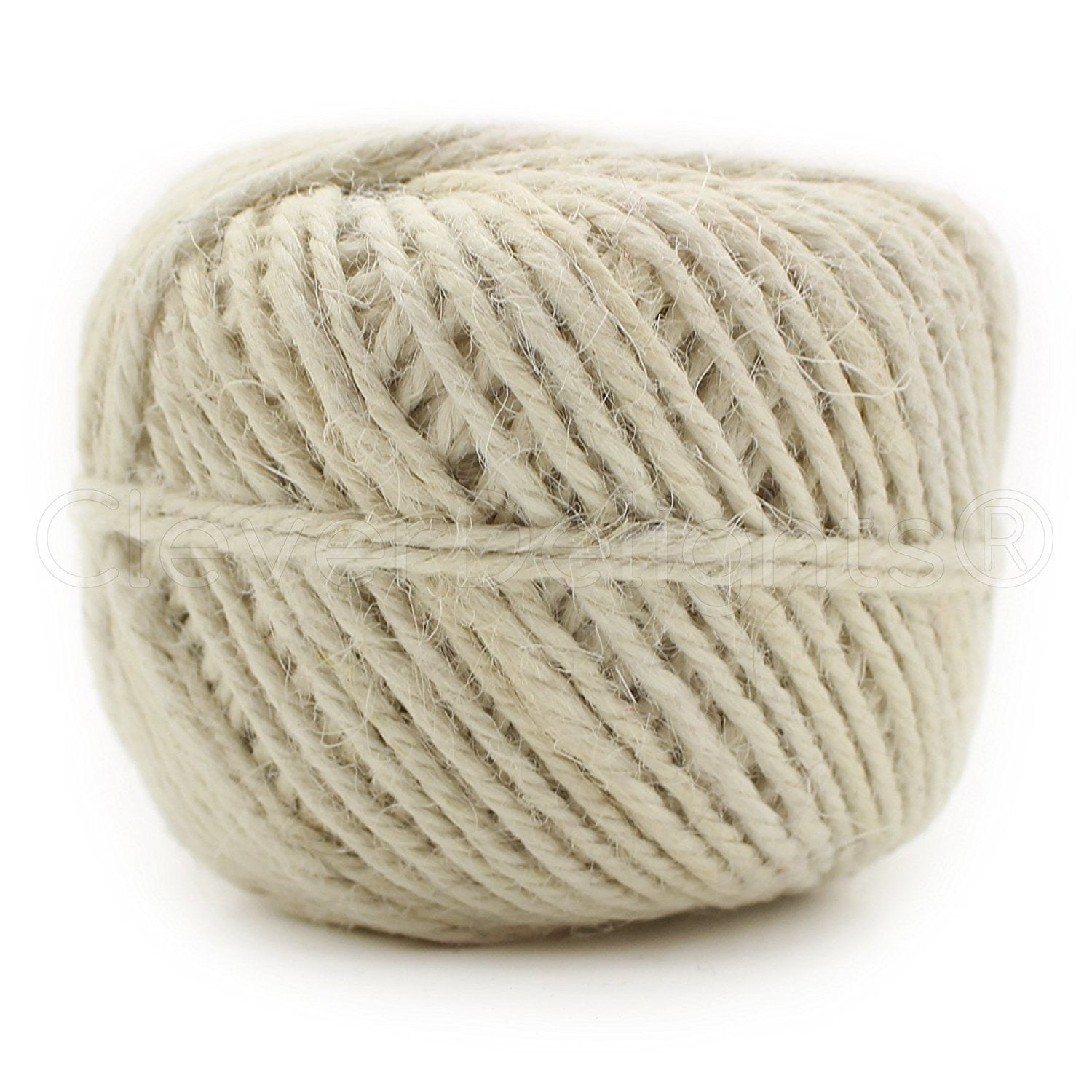 CleverDelights White Jute Twine 100 Yards 2mm Diameter