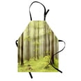 thumbnail image 1 of Woodland Apron Misty Spring Beech Forest in the Mountains of Central Europe Wild Nature Picture, Unisex Kitchen Bib Apron with Adjustable Neck for Cooking Baking Gardening, Green Beige, by Ambesonne, 1 of 3