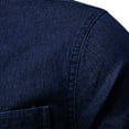 thumbnail image 3 of LNWUY Man Fashion Solid Color Lapel Button Shirts Long Sleeve Cotton Outdoor Casual Comfortable Shirt with Pockets Navy L, 3 of 5