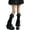 F1-Black676, variant on Puliio Lace Bow Slouch Leg Warmers for Women Ribbed Knit Hosiery Fashion Knee High Socks
