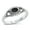 Black Simulated Onyx, variant on CHOOSE YOUR COLOR Simulated Turquoise Bead Ball Rope Ring .925 Sterling Silver Band Blue CZ Female Size 4