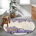 thumbnail image 3 of Spring Floral Round Area Rug 3Ft Washable Small Circle Rugs for Kitchen Entryway, Purple Lavender Truck Flowers Botanical Beige Non-Slip Carpet Floor Mats Indoor Outdoor Carpet Runner Home Decor, 3 of 8