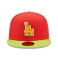 thumbnail image 2 of Men's New Era Red/Neon Green Los Angeles Dodgers 1978 World Series  Lava Highlighter Combo 59FIFTY Fitted Hat, 2 of 6