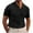 Black, variant on Mens Knitted Polo Shirt Muscle Short Sleeve V Neck Stretch Casual Slim Fit Vintage Ribbed Golf T-Shirt Blue XXL