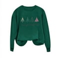 thumbnail image 6 of Womens Christmas Tree Print Sweatshirts Round Neck Tops Long Sleeve Blouses Comfort Casual Relaxed Fit Pullover Sweater Blouses Fall Fashion Outfits 2025 Christmas Fleece Teen Girls Christmas Clothes, 6 of 7