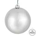 thumbnail image 3 of Vickerman 3" Silver Shiny Ball Ornament, 12 per Bag, 3 of 4