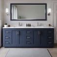 thumbnail image 2 of Wyndham Collection Miranda 84" Marble Double Bathroom Vanity in Blue/Nickel, 2 of 7