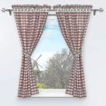 thumbnail image 1 of Juego de 2 cortinas LIUXGMXG opacas perforadas con 2 decoraciones de ventana a cuadros rojo 120/80 cm, 1 of 4