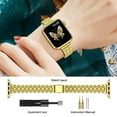 thumbnail image 4 of ASLL Slim Metal Band Compatible with Apple Watch Band 42mm(Series 10) 41mm 40mm 38mm Dressy Stainless Steel Chain Strap for Women iWatch Bands Series 9 8 7 6 5 4 3 2 1 SE Gold, 4 of 8
