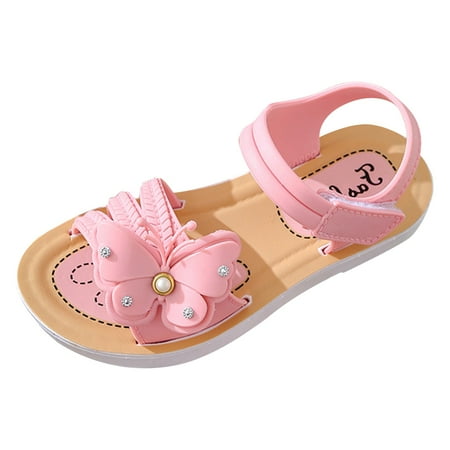 Children Shoes Girls Sandals Kids Slip on Summer New Soft Sole Baby Girl Shoes 6-12 Months Non Slip Comfortable Fashion infant Jelly Sandals Princess Shoes Bow Sandals