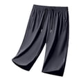 thumbnail image 4 of Men's Big and Tall Sports Pants 3/4 Length Athletic Trousers Cooling Lightweight Workout Bottoms Elastic Waist Drawstring Pants with Pockets, 4 of 7