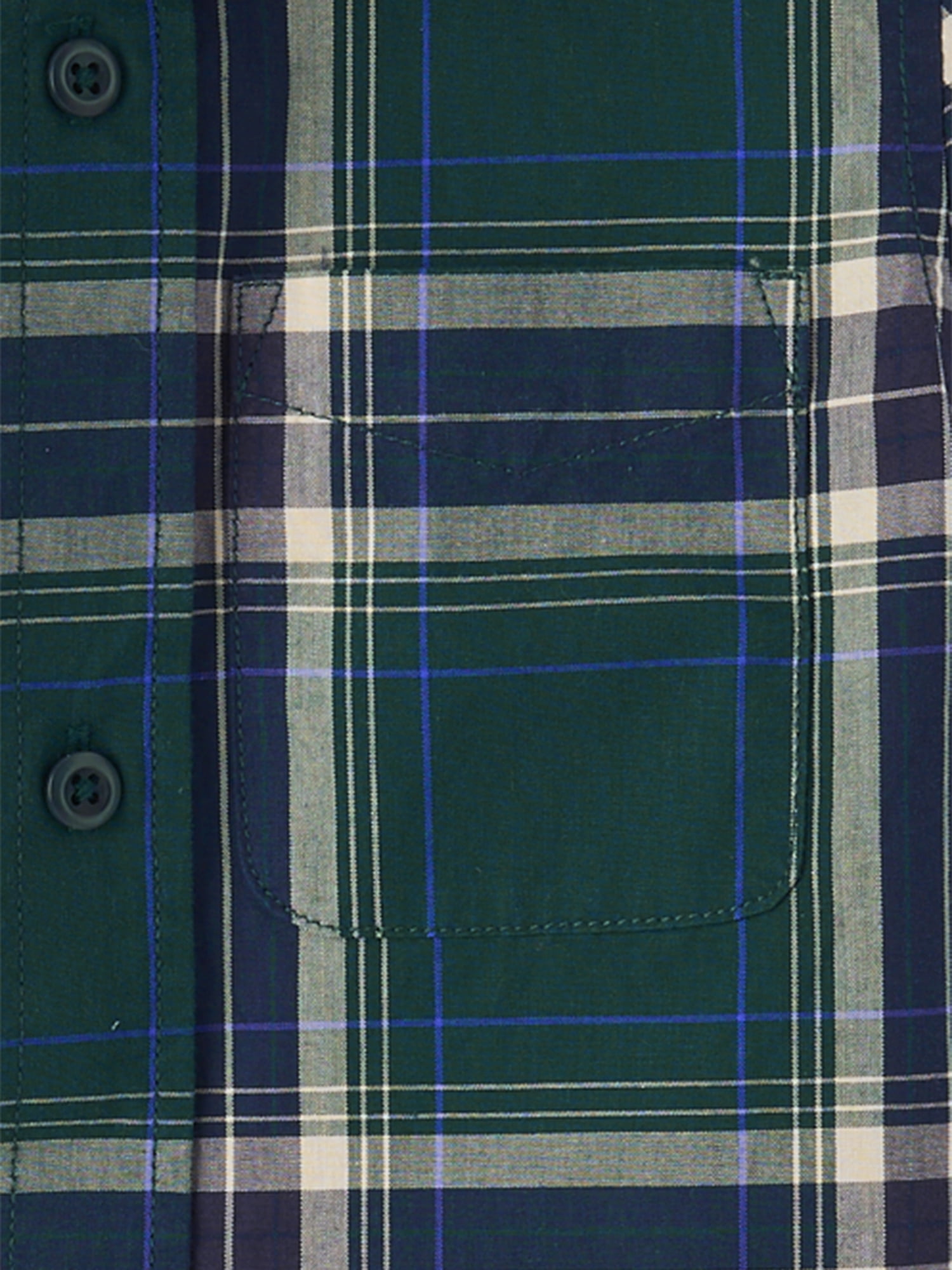 The Children's Place Boys Short Sleeve Plaid Poplin Button Up Shirt, Sizes XS-XXL